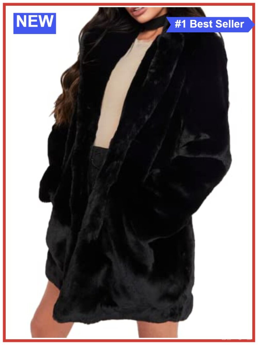 Womens Winter Faux Fur Fleece Coat Lapel Button Oversized Warm
